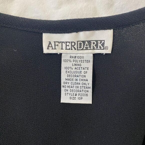 Vintage Whimsygoth Black Sheer Cropped Sequin Beaded Open Front Mesh Cardigan M - Picture 7 of 7